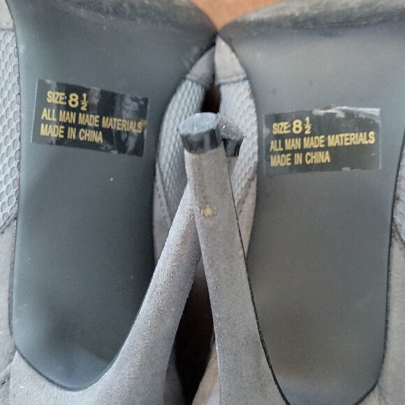 QUPID FAUX SUEDE HIGH HEEL BACK ZIPPER OPEN TOE BOOTIES - Picture 13 of 16